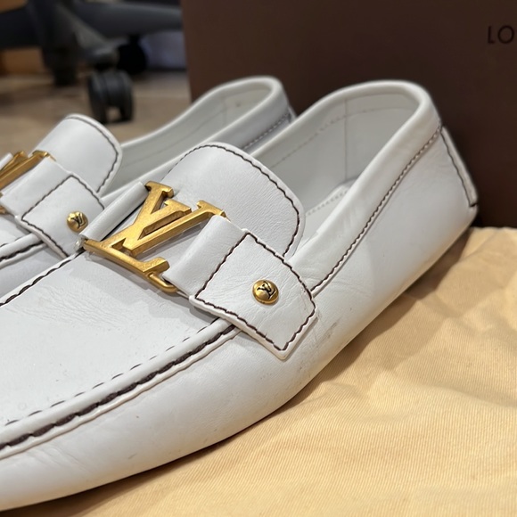 Authentic Louis Vuitton White Monte Carlo Loafers - Picture 3 of 11